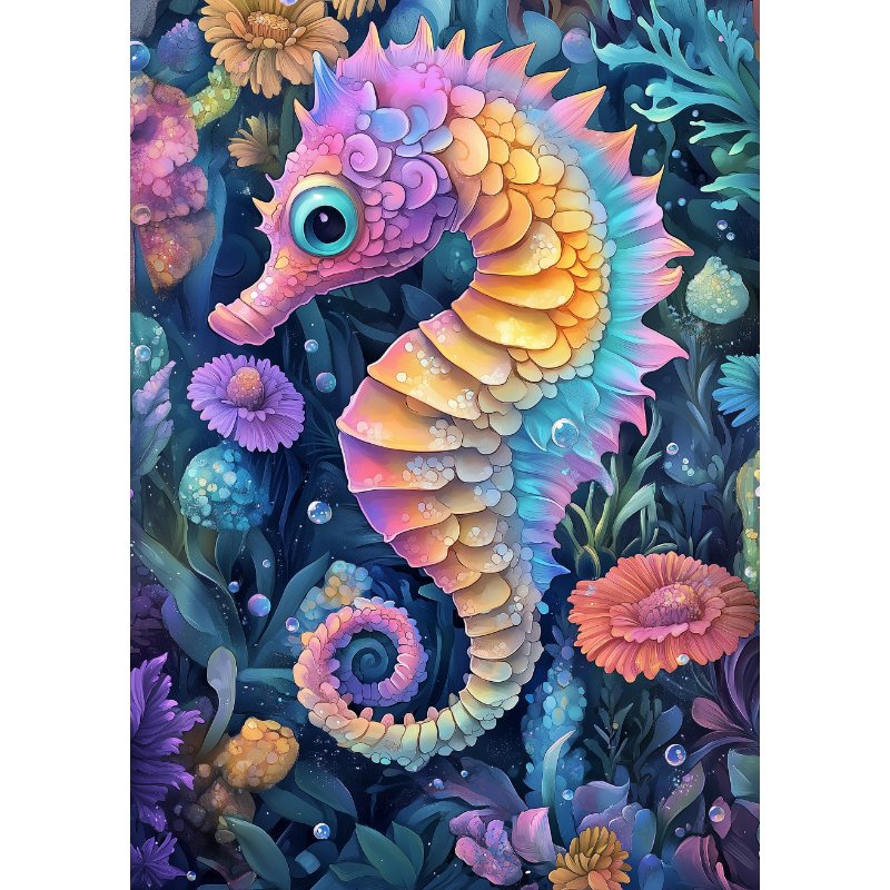 Diamond painting - Kleurrijk zeepaardje