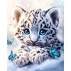 Diamond painting - Baby luipaard met blauwe ogen