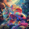 Diamond painting - Regenboogvis