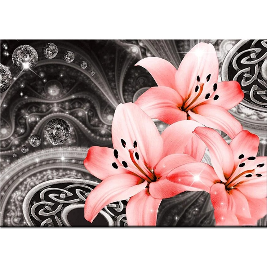 Diamond painting - Roze Lelies