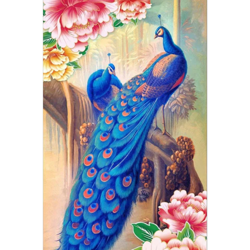 Diamond painting - Pauwen