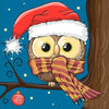 Diamond painting - Uil Kerst