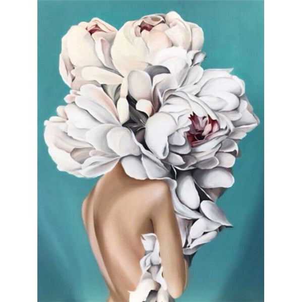 Diamond painting - Vrouw Bloemen Rug