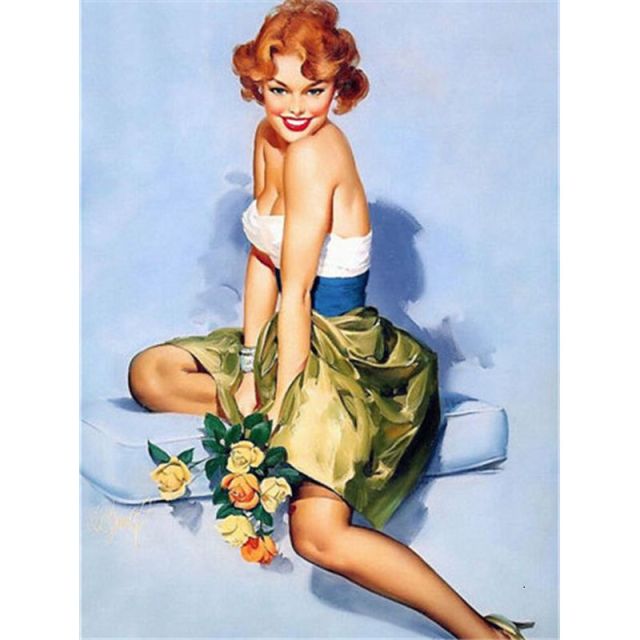 Diamond painting - Vrouw Bos Bloemen