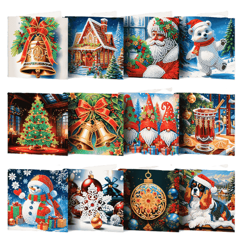12 Kerstkaarten - Kerstavond set