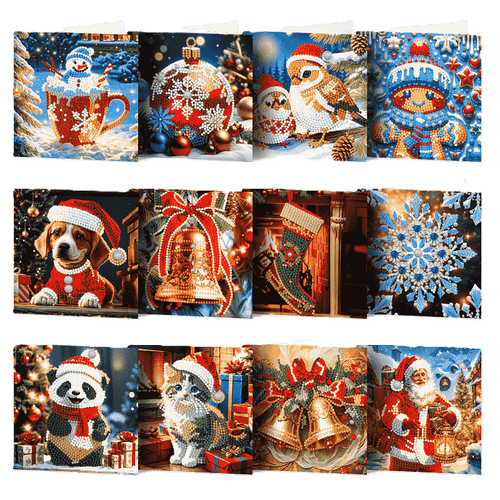 12 Kerstkaarten - Kerstsfeer set