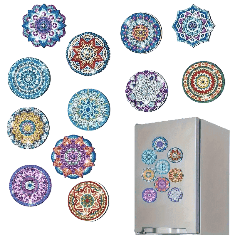 Diamond Painting Magneten - Set van 12 mandala's
