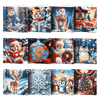 12 Kerstkaarten - Kerstman & Diertjes set