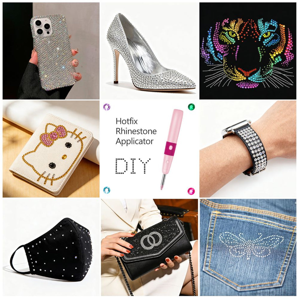 Elektrische Hotfix Applicator Pen - Met Strass Steentjes