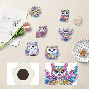 Diamond Painting Magneten - Set van 6 uilen