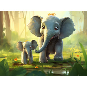 Moeder en babyolifant