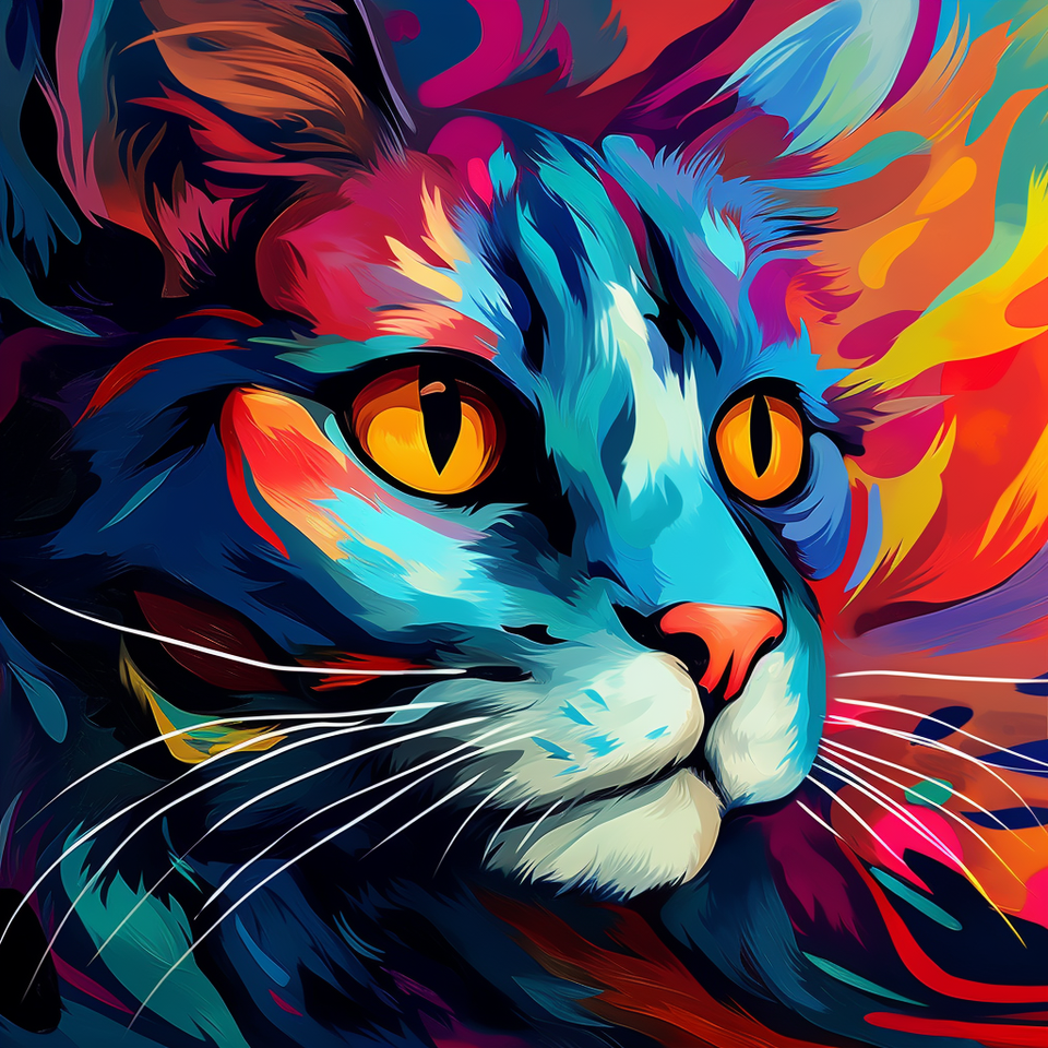 Gekleurde abstracte kat