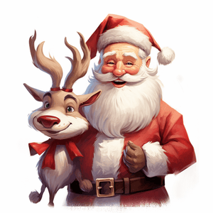 Kerstman met Rudolph