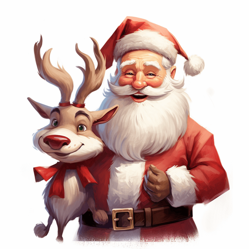 Kerstman met Rudolph