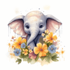 Olifant met bloemen