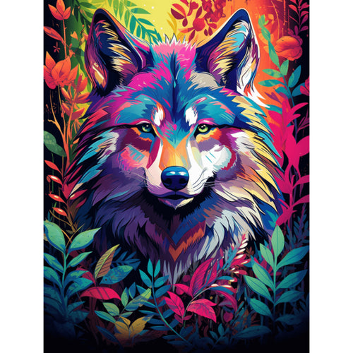 Kleurrijke wolf