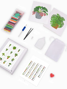 12 Mini Diamond Paintings - Kamerplanten set