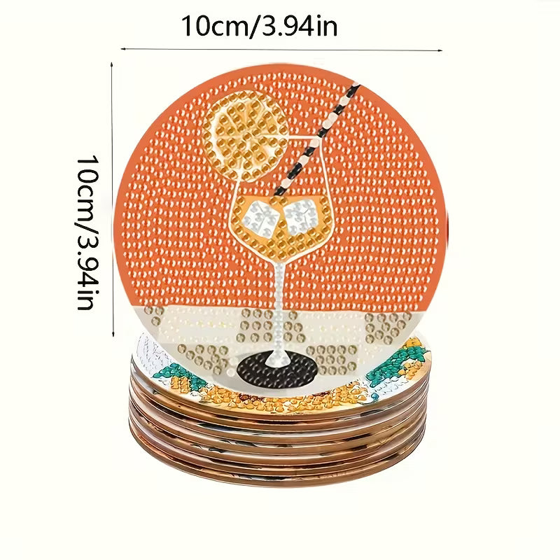 Diamond Painting Cocktail Onderzetters | 8 Stuks