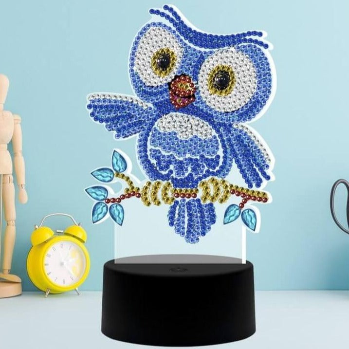 Diamond Painting 3D Lampje - Uil