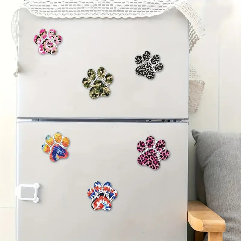Diamond Painting Magneten - Set van 6 hondenpootjes