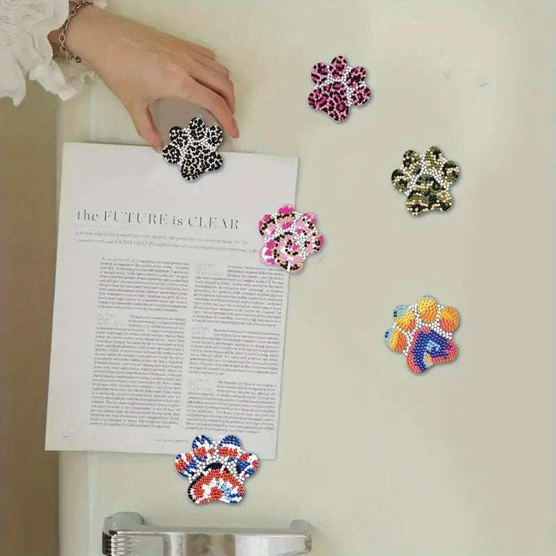 Diamond Painting Magneten - Set van 6 hondenpootjes