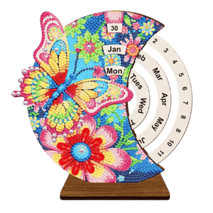 Diamond Painting Eeuwige Kalender | Vlinder & Bloemen