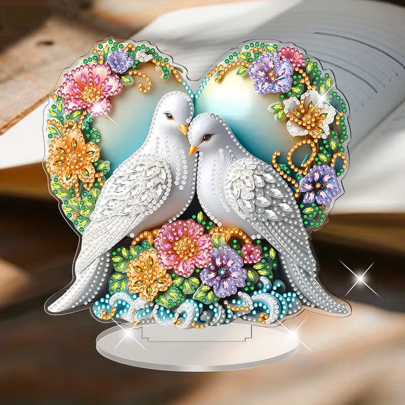 Diamond Painting Ornament - Witte Duiven