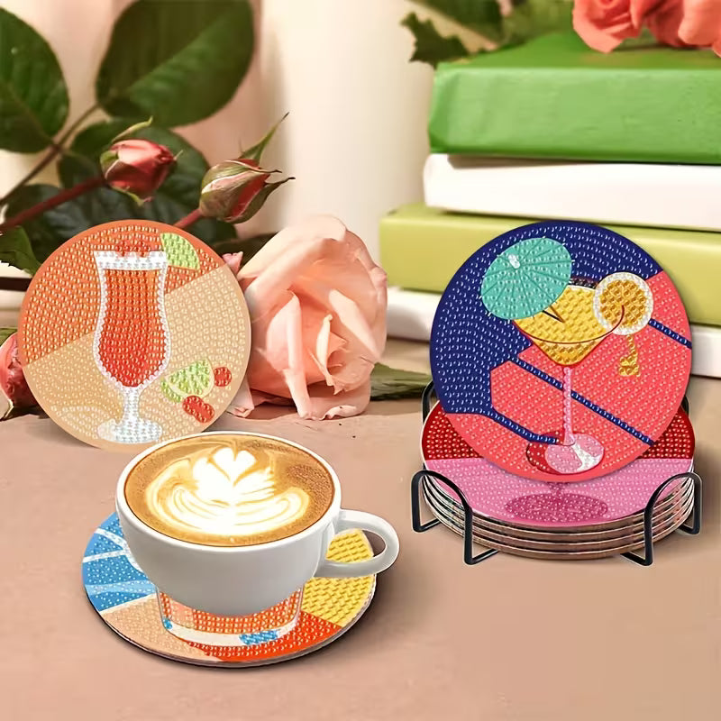 Diamond Painting Cocktail Onderzetters | 8 Stuks