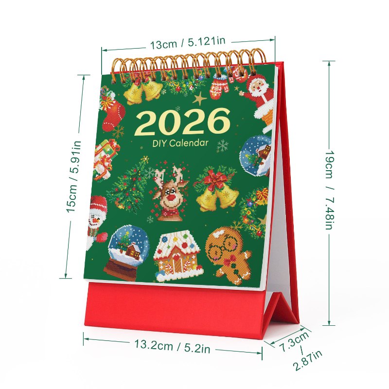 2026 Diamond Painting Bureaukalender - Kerst Editie