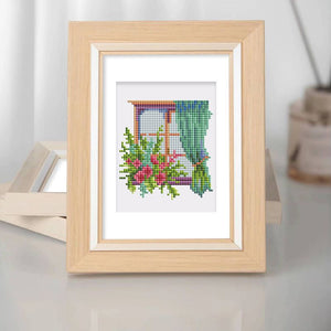 12 Mini Diamond Paintings - Kleurrijke Ramen Set