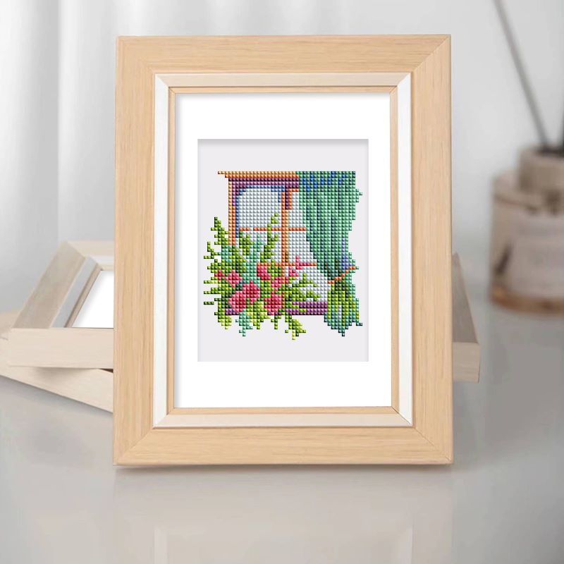 12 Mini Diamond Paintings - Kleurrijke Ramen Set
