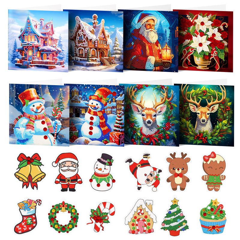 8 Kerstkaarten + 12 Hangers