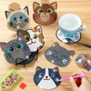 Diamond Painting Kat Onderzetters | 8 Stuks