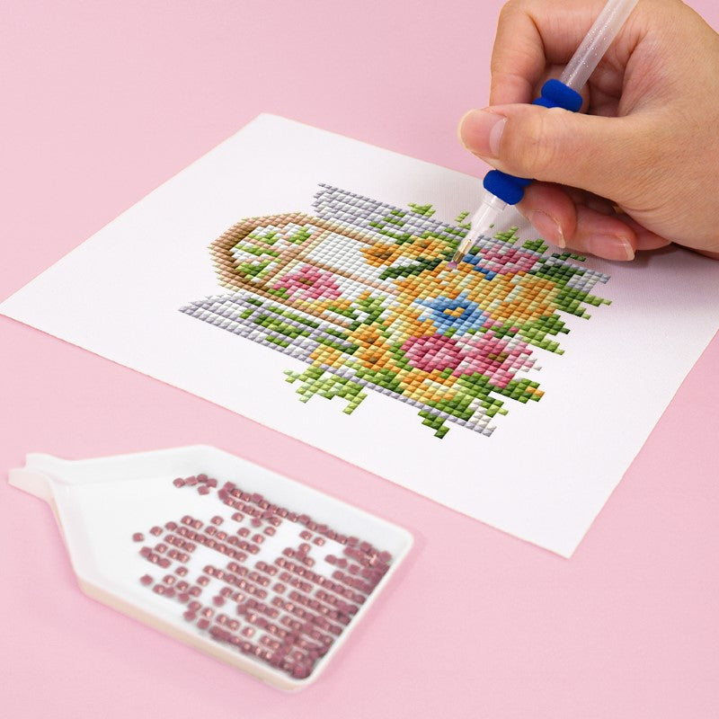 12 Mini Diamond Paintings - Kleurrijke Ramen Set