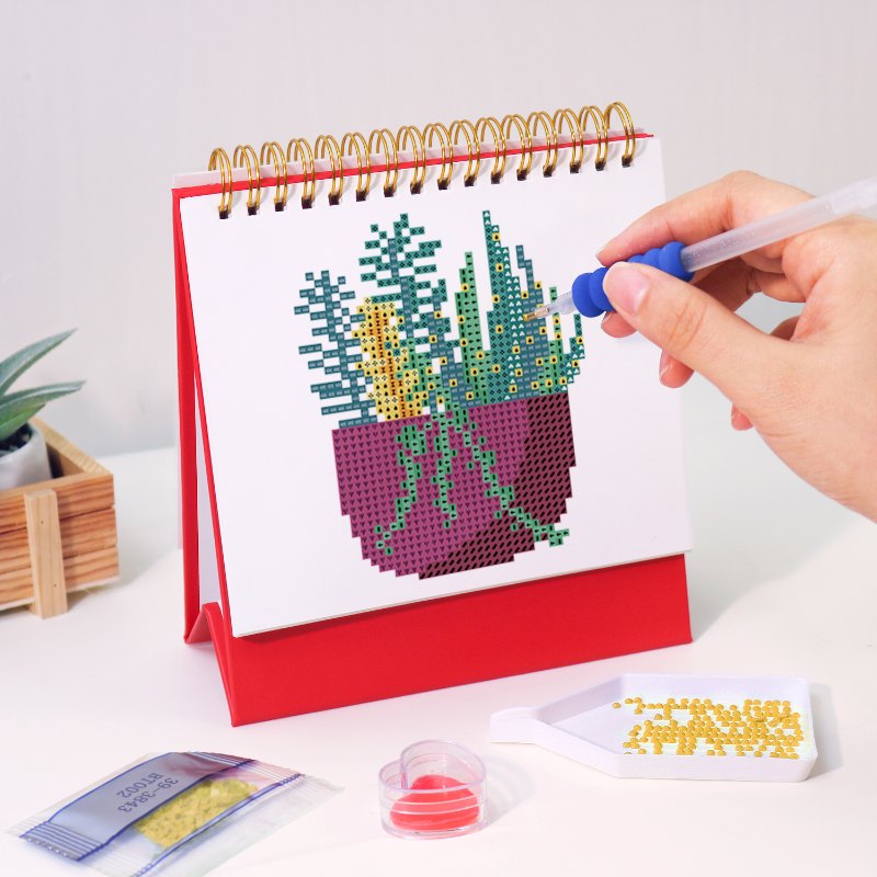 2026 Diamond Painting Bureaukalender - Planten Editie