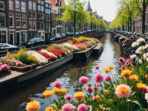 Amsterdamse Gracht met bloemen