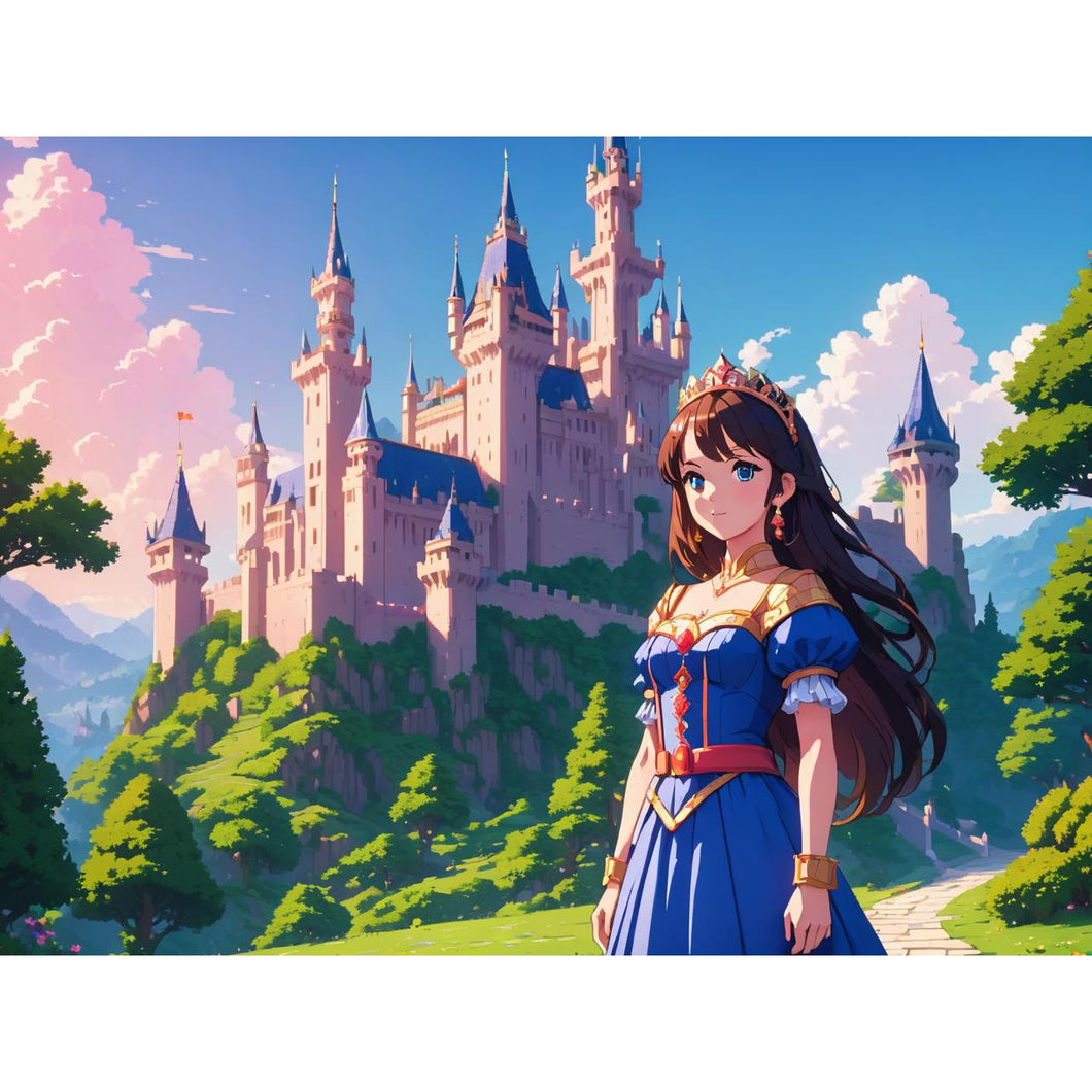 Anime Prinses bij kasteel