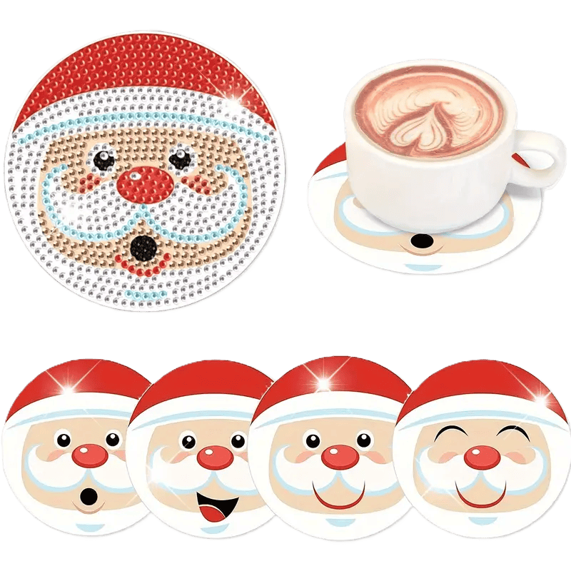 Diamond Painting Kerst Onderzetters | 4 Stuks