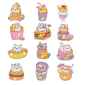 Diamond Painting Stickers - Set van 12 Katjes