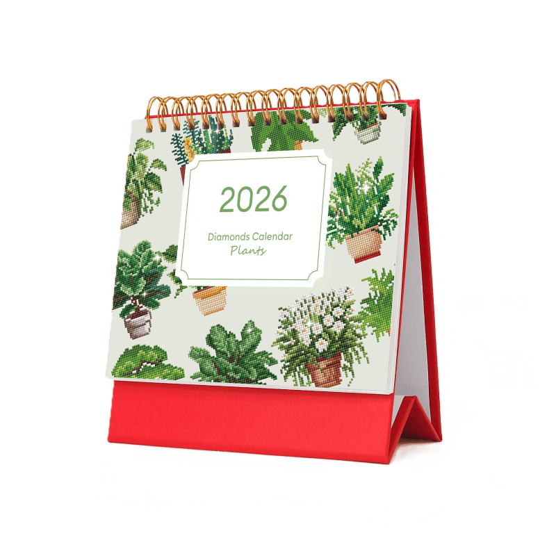 2026 Diamond Painting Bureaukalender - Planten Editie