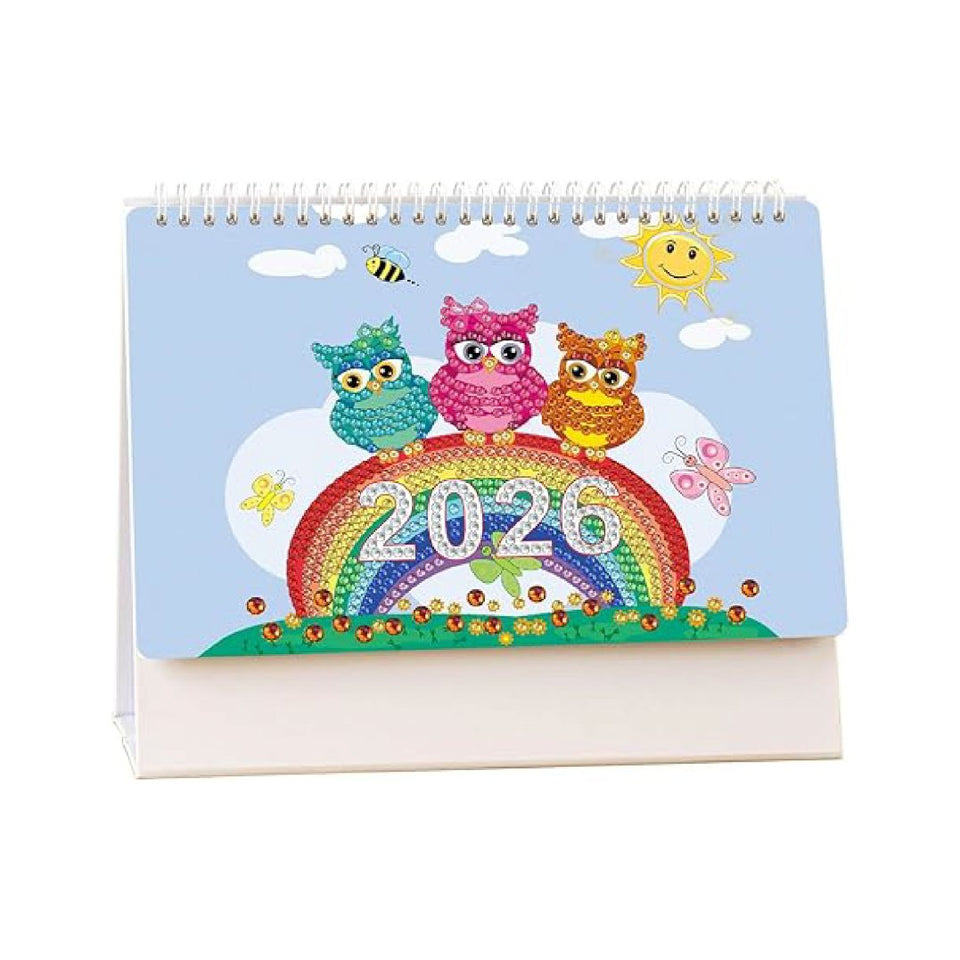 2026 Diamond Painting Bureaukalender - Uilen Editie