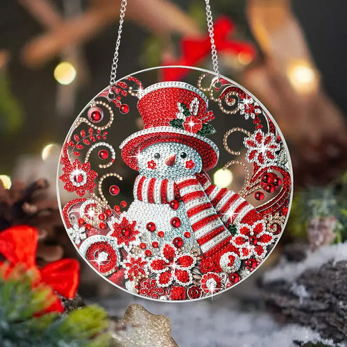 Diamond Painting Kersthanger - Sneeuwpop