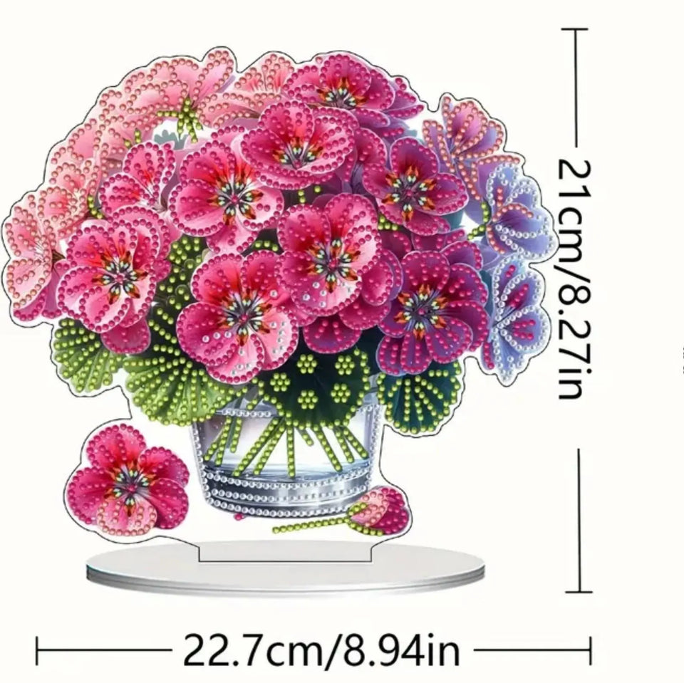 Diamond Painting Ornament - Roze Viooltjes formaat