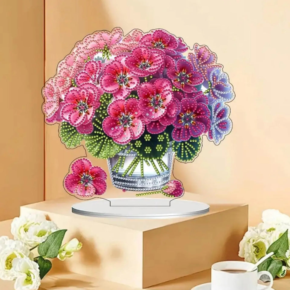 Diamond Painting Ornament - Roze Viooltjes mockup
