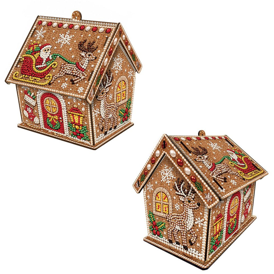 Diamond Painting Kersthuis – De slee van de Kerstman