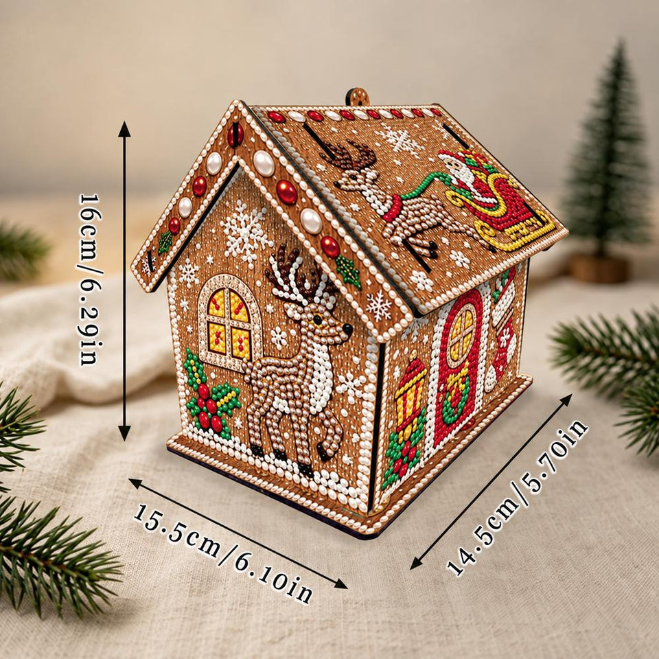 Diamond Painting Kersthuis – De slee van de Kerstman
