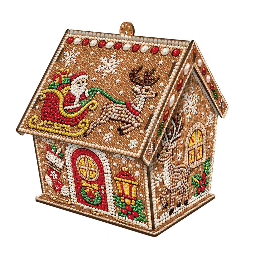 Diamond Painting Kersthuis – De slee van de Kerstman