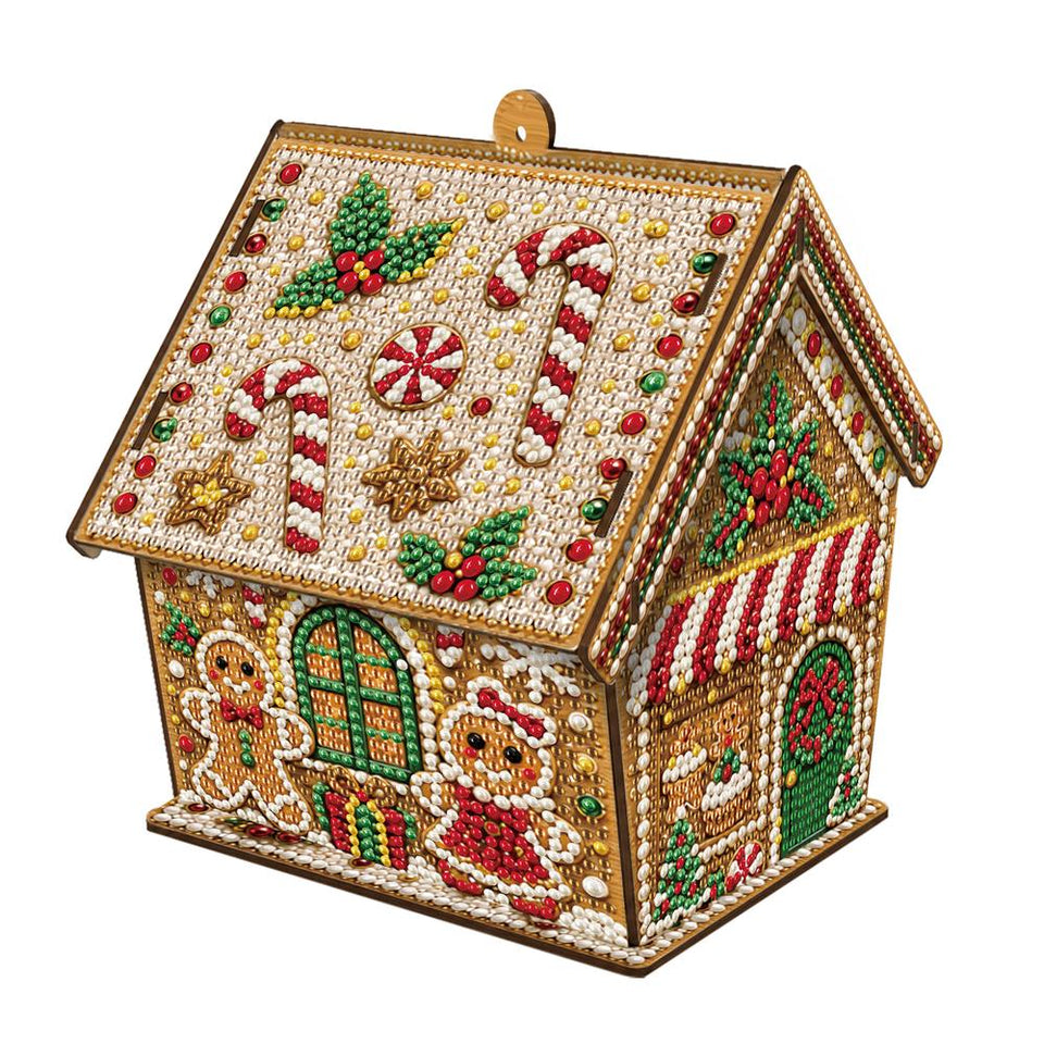 Diamond Painting Kersthuis – Peperkoek & Zuurstokken