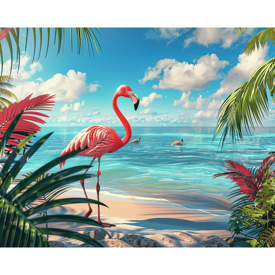 Flamingo op het Strand