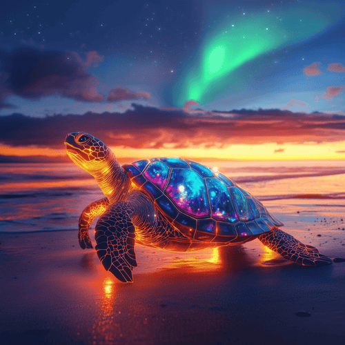 Gloeiende schildpad
